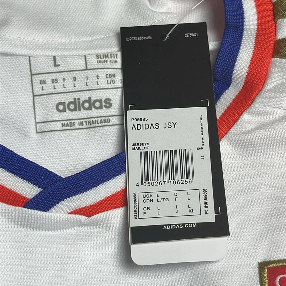 Adidas Olympique Lyon Home Jersey‎ 2023-2024 Large White New With Tags